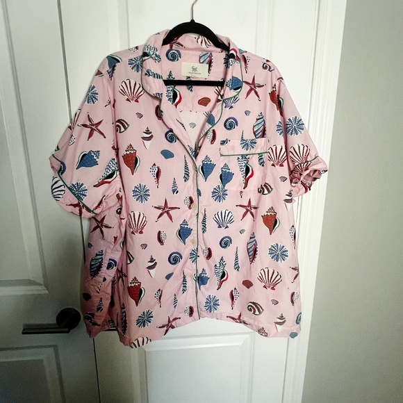 Printfresh Pajama Set PJ Shorts and Top Pink Beachcomber Shell Print Size 3XL - Picture 6 of 10